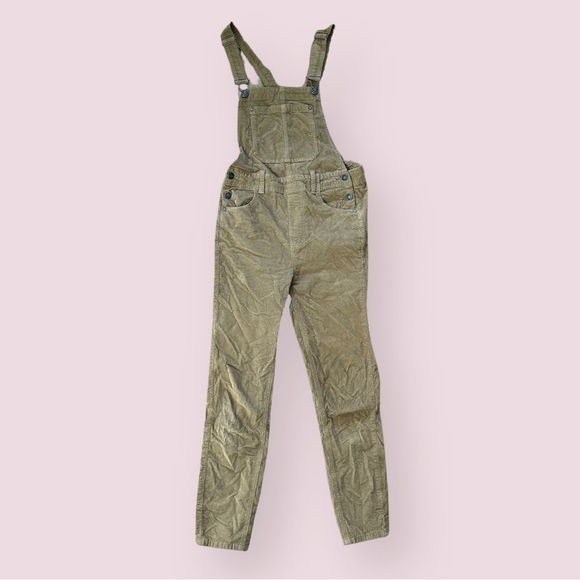Free People Mustard Corduroy Straight Overalls (Size 27) - Picture 2 of 5
